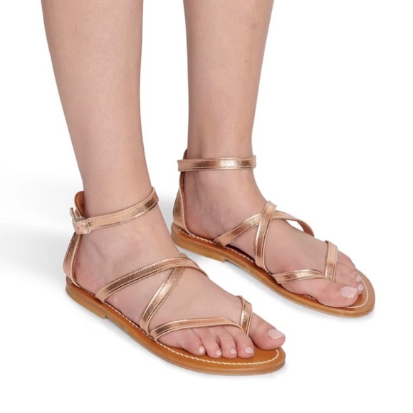 NEW K. Jacques Epicure Gold Strappy Sandals FR 35 - Picture 1 of 16